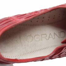 COLE HAAN コールハーン W04663 【ZEROGRAND HRCH OXFRD】 編み込み レザー シューズ Sz.5 1/2B　レディース 赤　K3G00011_9#U_画像8