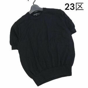 20AW★ 23区 秋冬 ウール100%♪ 半袖 ニット セーター カットソー Sz.38　レディース 黒　K3T00365_9#K