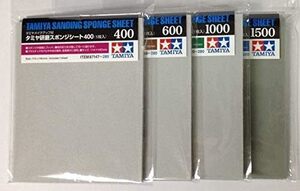 タミヤ研磨スポンジシート 標準タイプ4種セット(#400、#600、#1000、#1500)ペーパー iyasaka