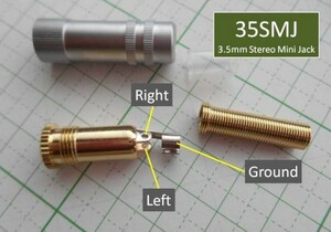 管理番号＝3M031　　自作用φ3.5mm　ステレオミニジャック　　35SMJ　　1個　