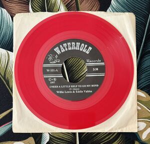 Willie Lewis / Eddie Valdez Red Vinyl 7inch I Need A Little Help To Go My Bond / Leave Me Alone With The Blues ロカビリー