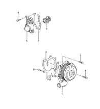 ポルシェ 911カレラ(996) ボクスター(986) ウォーターポンプ + サーモスタット 83℃開弁式 ガスケット付 2点 99610601155 99610601359 新品_画像7