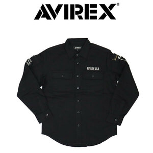 AVIREX (アヴィレックス) 783-3920001 BASIC FATIGUE L/S SHIRT ベーシック ファティーグ ロングスリーブシャツ 010BLACK L