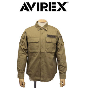 AVIREX (アヴィレックス) 783-3920001 BASIC FATIGUE L/S SHIRT ベーシック ファティーグ ロングスリーブシャツ 180KHAKI M