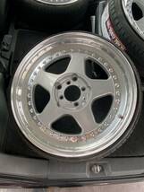 ☆希少☆　OZ　フッツーラ　リバレル品　17インチ　４穴　PCD100　6.5J　フロント+56　リア+26　165/35R17　ルッチー二新品タイヤ付_画像6