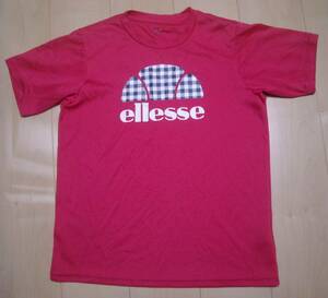  prompt decision * beautiful goods *ellesse( ellesse )* Lady's tennis wear EMO8116*DRY short sleeves T-shirt * size S* pink * polyester 100%