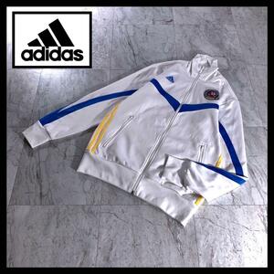 00s adidas jersey jersey white blue yellow color M embroidery Logo 