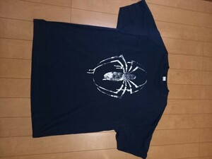 【古着】3L　メンズTシャツ　黒に近い紺　スパイダーマンモチーフ　マーベル　MAD ENGINE