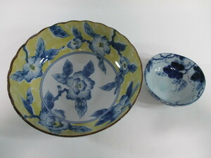 藍染めの大鉢と小鉢2個セット