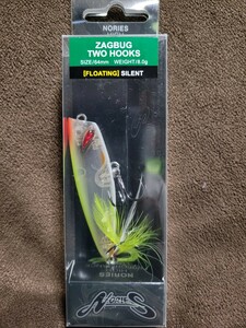 ★NORIES★ZAGBUG TWO HOOKS ノリーズ ザグバグ ツーフック BR-204 リフレクトクラウン 新品 SIZE 64mm Weight 8.0g ポッパー 田辺 哲男