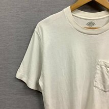 I223 DANTON 半袖 Tシャツ ホワイト ポケット ポケT 天竺 コットン ワンポイント ロゴ ワッペン フレンチワーク 定番 人気 ダントン_画像3