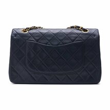 1円美品☆シャネル☆ラムスキン　マトラッセ　25cm　Wフラップ　チェーンショルダー　黒　G金具【CHANEL】_画像4