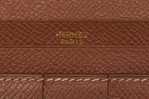 1円美品☆エルメス☆ベアンクラシック　クシュベル　２つ折り長財布　ゴールド　Ｇ金具　□C刻印【HERMES】_画像10