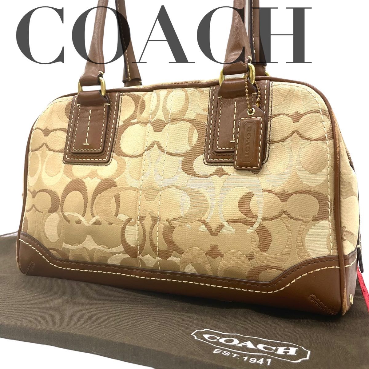 COACH コーチ ミニボストン シグネチャー×ダンシングキトゥン 2way