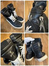 Rick Owens×Chrome Hearts リックオウエンス クロムハーツ GEOBASKET ジオバスケット レザー ハイカット スニーカー 43_画像1