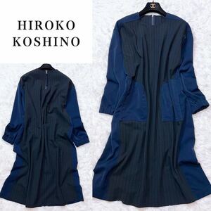 HIROKO KOSHINO ヒロココシノ 大きいサイズ ワンピース 11号 ゆったり ストライプ