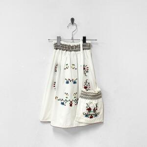 花柄 刺繍 デザイン ハンドメイド スカート ショルダー バッグ ポーチ セット