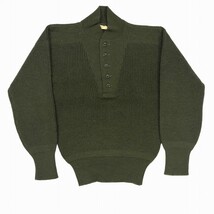 40's ビンテージ US ARMY / JEEP SWEATER 米軍 5つボタン ヘンリーネック ジープ セーター ニット @K_画像1