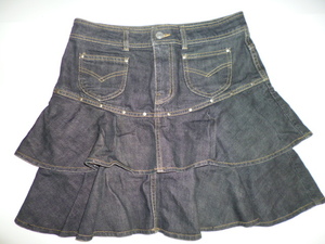 ALGONQUINS Algonquins * black Denim frill skirt 