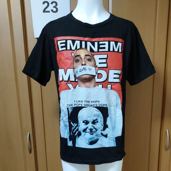 エミネム半袖TシャツM ブラック ローマ法王/マリファナガンジャ教皇 激レアEMINEM 他では通常1万円以上で販売されています!