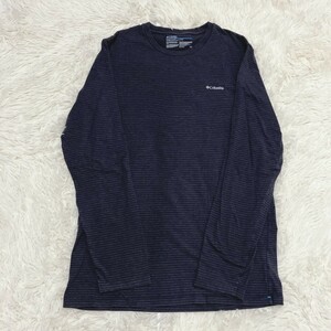 コロンビア 長袖Tシャツ ボーダー サイズL　ダークグレーボーダー　オーバーサイズＬ　メンズ古着　ロンT