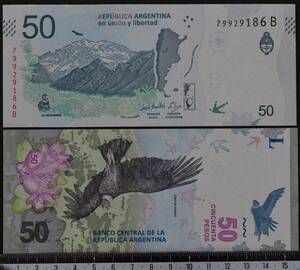 外国紙幣 アルゼンチン　2018年 未使用 50ペソ