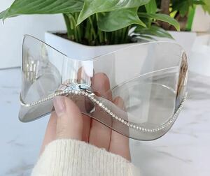  extra-large goggle sunglasses piece .. sunglasses gla sun accessory party fashion cool small articles diamond clear 2812