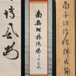 【真作】N141【桑田寛随 浄土宗 知恩寺70世 名号】済蓮社/博誉/了阿/栗堂/百万遍知恩寺/紙本/掛軸/墨跡/南無阿弥陀仏