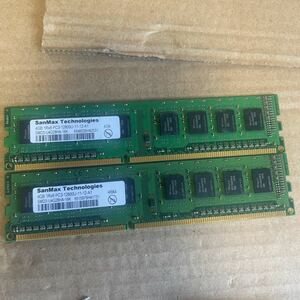 (984) SANMAX 1Rx8 PC3-12800U 4GB 2枚組 1セット 8GB DDR3 デスクトップ用 メモリ