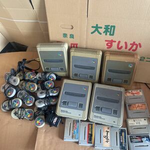 (B-39)任天堂 NINTENDO ニンテンドー スーパーファミコン スーファミ 本体 SHVC-001 6台コントローラー SHVC-005 12個