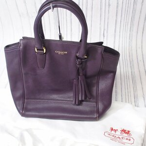 m001 F COACH コーチ レザー ショルダーバッグ ハンド 2way フリンジ レザー