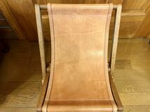 TIVOLI WOOD WORKS fold-up chair leather チボリウッドワークス レザー キャンプチェア ヌメ皮 IKEDASYA_画像2