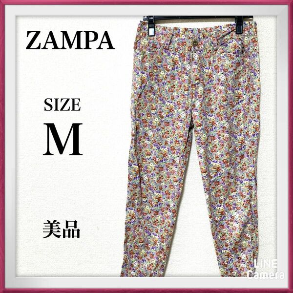 ZAMPA ザンバ　シャーリング　ジャカード　テーパードパンツ クロップドパンツ