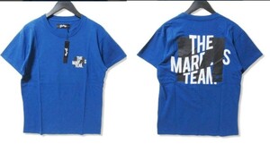 未使用タグ付き Marbles マーブルズ team marbles Tee Tシャツ М エム カットソー ブルー ロゴ 