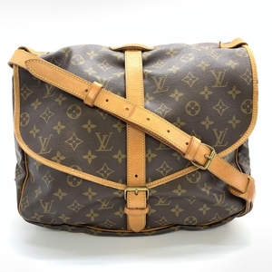 LOUIS VUITTON ルイヴィトン M42254 ソーミュール35 モノグラム レディース ショルダーバッグ 両開き 斜め掛け ブラウン 廃盤 管理RT34205