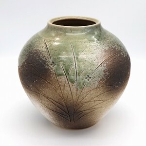 信楽焼・三彩・壺型花瓶・花器・No.200926-092・梱包サイズ80