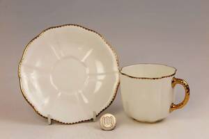 R*C* Dubey = C cup & saucer * White + Gold Deco. (1 class goods )