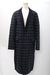 scye rhinoceros double faced wool check Chesterfield coat [LCTA58732]