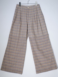 AURALEEオーラリー 2021SS WOOL RECYCLE POLYESTER SHEER CHECK PANTS ウールポリエステルシアーチェックパンツ[LPTA71827]