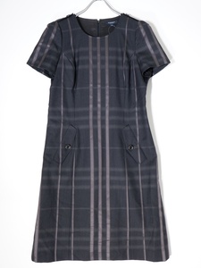 BURBERRY LONDON Burberry London shadow check wool silk dress One-piece [LOPA72333]