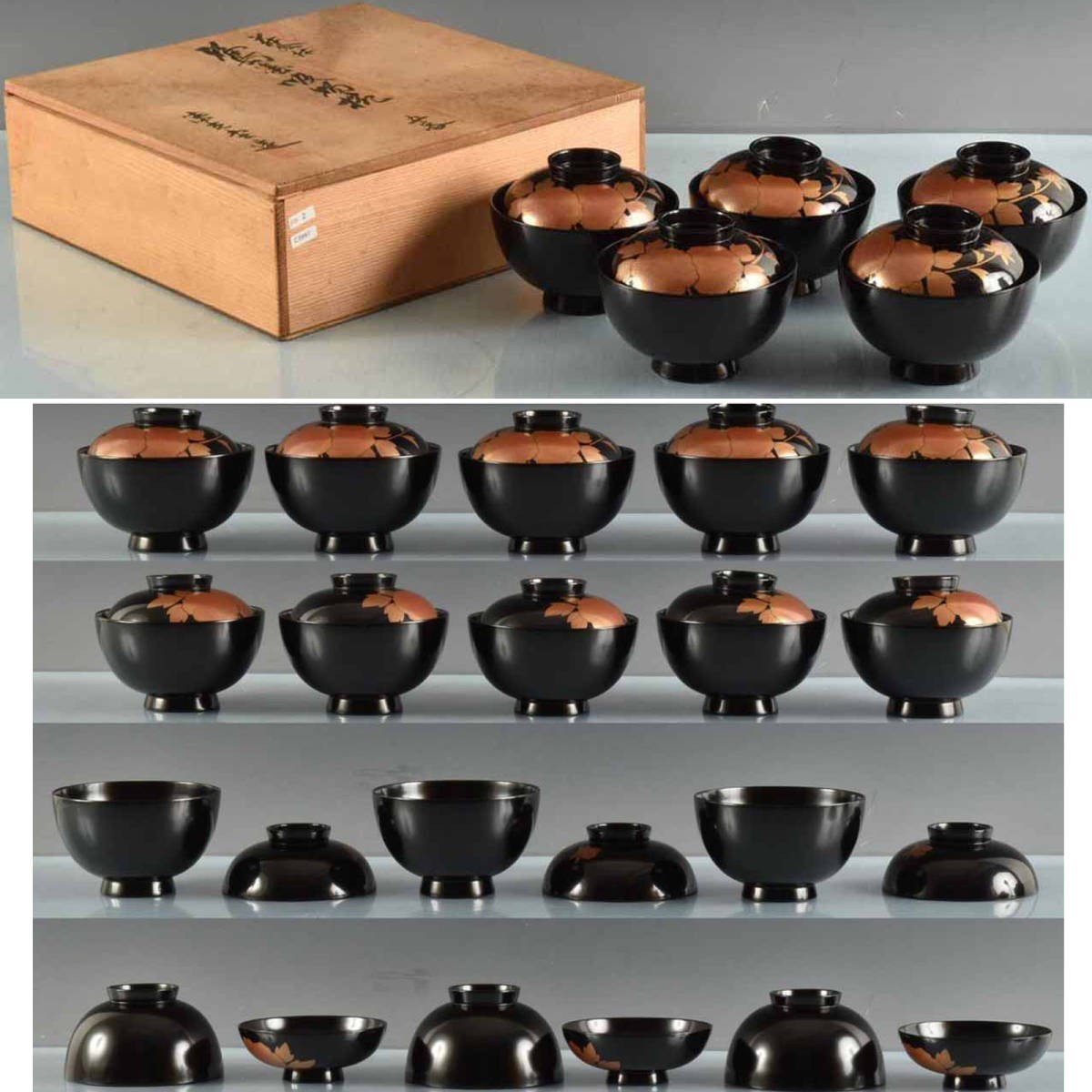 ヤフオク! 久世宗春 木製 輪島塗ほたる草吸物椀 5:真