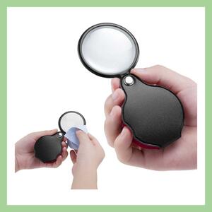 9032 small size magnifying glass mobile pocket folding protection case B-0176
