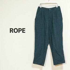 9032 ROPE ロペ ウール混 チェック柄 クロップドパンツ レディース F11-0132