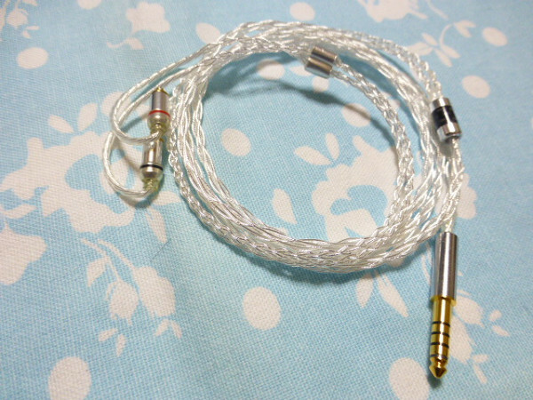 切り込み入 MMCX ケーブル 銀メッキOFC 八芯 ブレイド編 4.4mm5極 トープラ販売 超々スリム Shure Westone Campfire Audio Fiio M17 ZX507