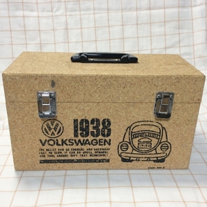 ※ダメージや汚れあり ボックス ケース コルク 約28.5×16.5×13　車 ビートル beetle VW Volkswagen フォルクスワーゲン 