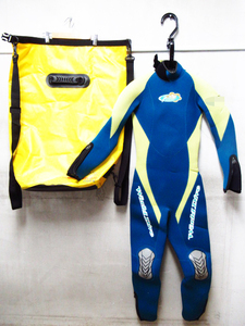 2点セット World Dive ワールドダイブ ウエットスーツ 着丈約128cm GULL ガル migration ウォータープロテクトバッグ 60L 管理5S0908D-C8