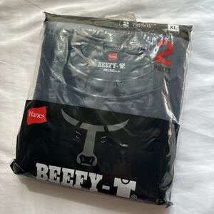 ［ヘインズ] Hanes ビーフィー Tシャツ BEEFY-T 2枚組 綿100% 肉厚生地 ヘビーウェイト　カウネック　ネイビー　サイズXL