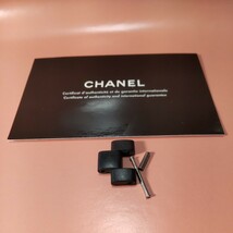 CHANEL J12 黒 BK ラバー 1 コマ 駒 ベルト ブレスレット 調整 部品 シャネル 正規 純正 初期 H0684 ほか 幅 17mm 付属品 両ネジ 欠あり ⑤_画像3