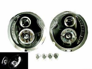  Taiwan made special order Japan light axis BMW MINI Mini Cooper inner black LED projector lighting ring head light left right SET R50 R52 R53 free shipping 