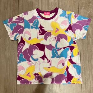 TOKYO DISNEY RESORT ディズニー 半袖 Tシャツ 総柄 Daisy Duck デイジー 紫 ピンク 白 150 cm レディース キッズ オリエンタルランド